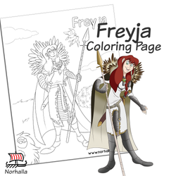 Freyja Coloring Page Digital Download for Print