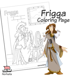 Frigga Coloring Page Digital Download for Print