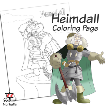 Heimdall Coloring Page Digital Download for Print
