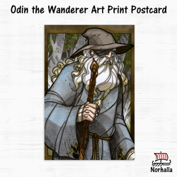 Odin the Wanderer Art Print Postcard