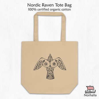 Nordic Raven Print Eco Tote Bag