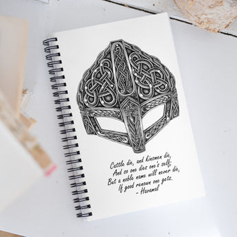 Viking Helmet with Havamal Quote - White
