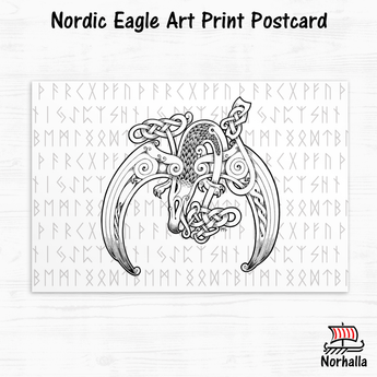 Nordic Eagle Art Print Postcard