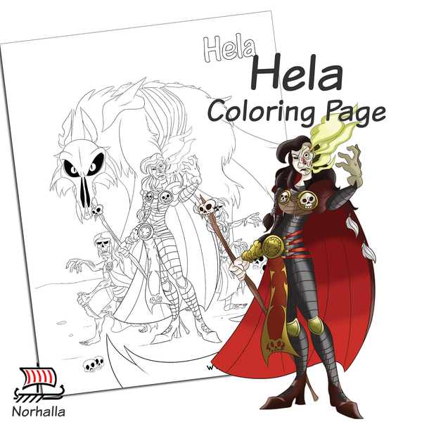 Hela Coloring Page Digital Download for Print