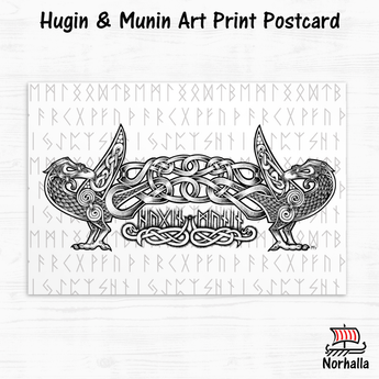 Hugin & Munin Art Print Postcard