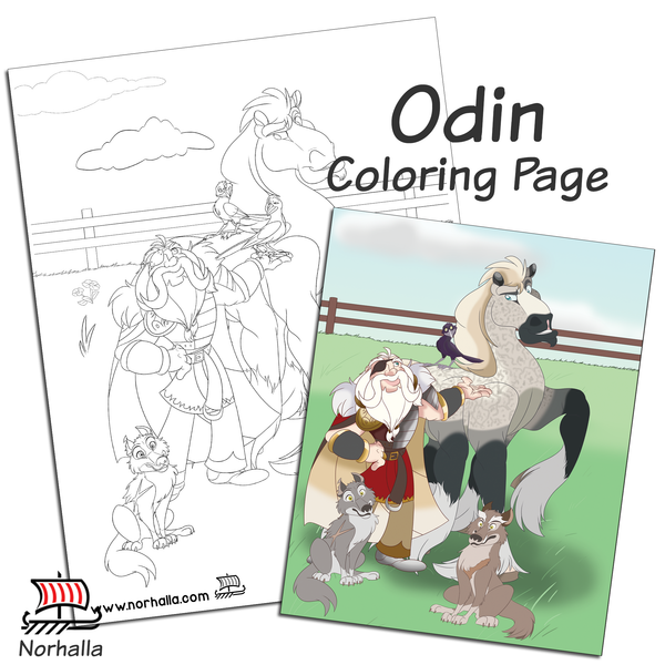 Odin Coloring Page Digital Download for Print