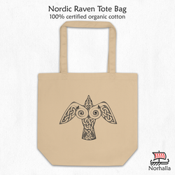 Nordic Raven Print Eco Tote Bag