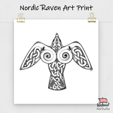 Nordic Raven Art Print
