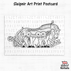 Norse Sleipnir Art Print Postcard