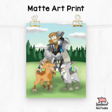 Thor & Goats Matte Art Print