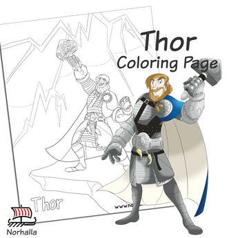 Thor Coloring Page Digital Download for Print