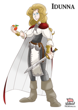 Idunna is wife to Bragi and lives in Asgard. She tends the apple trees and gardens in Asgard. Norhalla.com