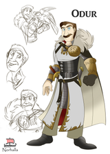 Odur is Freyja's husband and father to Hnossa and Gersemi. The name "Odur" means "divine madness", meaning the obsession, desire, love, lust for one's soul mate. Illustration by Kathryn Massey, copyright Norhalla.com