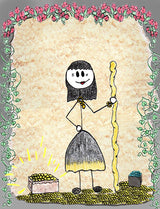Gullveig - Gullveig represents and personifies, and is the source of influence as it relates to "evil". Evil being the obsession and pursuit of anything other than Odur (love, obsession) and one's soul mate. Illustration for Norse, of Course! by Kristin Valkenhaus, copyright Norhalla.com. 