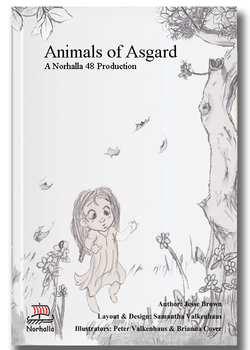 Animals of Asgard children's book by Norhalla.com. You'll get to meet Geri and Freki, Hugin and Munin, Beegul and Treegul, Toothgnasher and Toothgrinder, Sleipnir, and Vedfolnir.