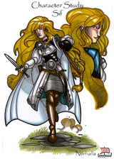 Sif - Sif is Thor's wife, she has long golden blonde hair.  Illustration by Nicolas R. Giacondino, copyright Norhalla.com.