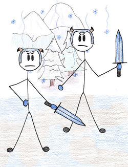 Frost Giants - The Frost Giants were around before the Aesir or Vanir. They are formidable foes of Asgard, so they are more intelligent than Trolls. Illustration for Norse, of Course! by Kristin Valkenhaus, copyright Norhalla.com.