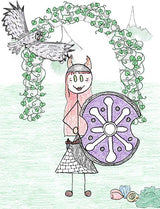 Gersemi - Gersemi is one of Freyja and Odur's daughters, and sister to Hnossa. Illustration for Norse, of Course! by Kristin Valkenhaus, copyright Norhalla.com.