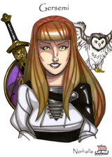 Gersemi - Gersemi is one of Freyja and Odur's daughters, and sister to Hnossa. Illustration by Nicolas R. Giacondino, copyright Norhalla.com.
