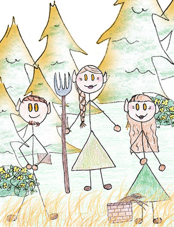 Light Elves - The light elves live in Alfheim. Alfheim is under Freyr's care and leadership. They are light and cheery and work the land through farming. Illustration for Norse, of Course! by Kristin Valkenhaus, copyright Norhalla.com.