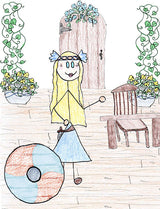 Nanna - When her husband Baldur dies, she throws herself on his funeral ship and dies. While in Hel, she gives to Hermod a linen robe for Frigga and a golden ring for Fulla to take back to Asgard.  Illustration for Norse, of Course! by Kristin Valkenhaus, copyright Norhalla.com.
