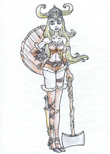 Sif - Sif is Thor's wife, she has long golden blonde hair.  Illustration copyright Norhalla.com.