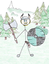 Ve - Ve (also known as Lodur) is Odin's brother and son of Borr and Bestla.  He fights alongside Odin in the Aesir-Vanir war.  Illustration for Norse, of Course! by Kristin Valkenhaus, copyright Norhalla.com.